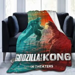 Godzilla Vs Kong Filt Flanell 3d printed Mjuk Varm Slängfilt Varm, Hem, Säng, Sofffilt.-n478 60x50in 150x125cm