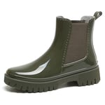 AONEGOLD Bottes De Pluie Femme Caoutchouc Imperméables Antidérapant Légères Wellies Rain Boots Semi-Hautes de Jardinage Chaussures(Vert,38 EU)