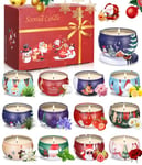 Bougie Parfumées Noel Cadeau,Coffret Bougies Parfumées Cadeau,12 Pièces Bougie de Noel,Cadeau de Noel Femme,Peut être Placé Dans la Salle de Bain, Salon