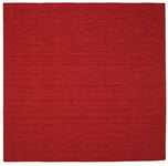 RugVista, Kelim Loom, Fait Main, Tapis, Tapis Kelim Moderne, Pile Moyenne, 250 x 250 cm, Carré, Care & Fair, Laine, Couloir, Chambre, Cuisine, Salon, Rouge foncé