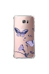 Evetane Coque et étui téléphone mobile samsung galaxy s7 edge anti-choc souple angles renforcés transparente papillons violets evetane