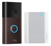 Ring Battery Video Doorbell (3rd Gen, Venetian Bronze) & Chime (2nd Gen) Bundle, Brown