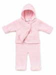 Baby Boys Girls Pink Blue Double Knitted 2 Piece Trouser Jacket Pram Suit Set