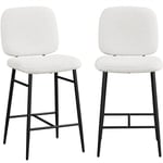 Lot de 2 Tabourets de Bar Rembourrés Siège en Tissu Bouclette  Chaises de Bar