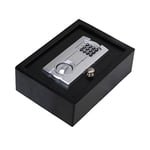 MICEL - 13384 - Coffre-fort avec serrure électronique, avec code à 3 à 8 chiffres et clé de sécurité, 4 piles AA et deux clés Noir 300 x 220 x 100 mm