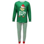 Julgrinch Familjematchande Pyjamas Pyjamas Set Topp Randig Byxor Outfit Sovkläder Jul Nattunderkläder För Män Kvinnor Unisex Barn Barn Baby (XL Pappa)