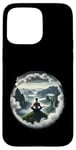 Coque pour iPhone 15 Pro Max Homme faisant du yoga dans les nuages sur Mountain Top Guy méditation