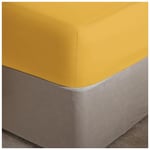 Drap-Housse très Profond en Percale pour lit King Size - Draps de lit en Polycoton de 40 cm - Résistant au rétrécissement et à la décoloration - sans Repassage - Ocre