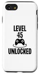 Coque pour iPhone SE (2020) / 7 / 8 Level 45 Jeu vidéo amusant débloqué pour anniversaire