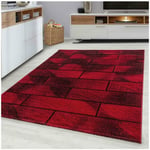 Allotapis - Tapis moderne pour salon rectangle Celan Rouge 200x290