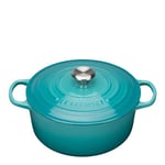 Le Creuset - Signature støpejernsgryte rund 26 cm 5,3L caribbean