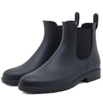 Uniuni Bottes de Pluie Femmes Antidérapant Chelsea Boots Hommes Imperméable Légères Confort Caoutchouc Bottines Noir 37