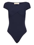 Eco Criss Cross Bodysuit Blue Michael Kors