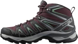 SALOMON Women's X Ultra Pioneer Mid Gore-tex Hiking shoe, Winetasting Magnet Granite Green, 5.5 UK