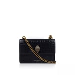 Kurt Geiger London Shoreditch Small Croc Print Leather Cross Body Bag, Black