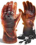 Gants Chauffants,Gants Moto Chauffants Rechargeables,4 niveaux de réglage de la température,Gants de Moto d'hiver d'extérieur avec Protection des articulations,écran tactile,imperméables,XXL