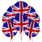 SHATCHI 40Pcs Large Union Jack Foil Balloon 18" Helium Fill Great Britain King Charles III Coronation BBQ Street Party Sports Royal Events Decorations