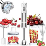 Hand Blender, 5-in-1 Stainless Steel Electric Stick Blender 1000W, 12 Speeds