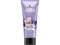 Gliss Kur Gliss_Blonde Hair Perfector 2-In-1 Purple Repair Mask Mask For Natural, Colored Or Bleached Blonde Hair 200Ml