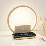 blonbar Bedside Lamp, Sunrise Alarm Clock, Wake-Up Light, 10 Watt Wireless Charger, Touch Dimmable Table Lamp, 3 Levels of Brightness, Soothing Sound, Bedroom Sleep Aid for Babies & Adults