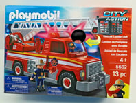 PLAYMOBIL CITY ACTION RESCUE LADDER UNIT 5682 FIRE ENGINE RED FLASKING LIGHT 999