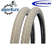 2/ Schwalbe Delta Cruiser Plus 26 x 1 3/8 Cream Cycle Tyres & Presta Tubes