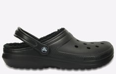 Crocs Womenss Classic Lined Clogs in Black material_Synthetic - Size UK 10