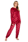 CityComfort Pyjama Femme, Ensembles de Pyjama Femme Chaud en Polaire, Vêtements de Nuit Femme Ado - Idée Cadeau pour Elle (Rouge, M)