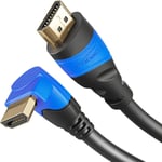 \ Câble Hdmi 4K Coudé À 90° \ 7,5 M \ Blindage A.I.S., Conçu En Allemagne (Supporte Tous Les Appareils Hdmi Comme Ps5/Xbox/Switch - 4K@60Hz, Hdcp, High Speed Avec Ethernet)