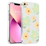 Succtopy Coque pour iPhone SE 2022/2020,iPhone 7/8,étui de Protection Transparente Antichoc pour iPhone SE 2022/2020,Housse Case Cover Anti-Rayures Compatible avec iPhone 7/8（4.7''）,Fleur Verte