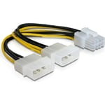 Adapter för 2x4-pin Molex till 8-pin PCI-Express, 30 cm, Deltaco