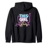 This Girl Glows For Kids Tie Dye Bright Colors 80's and 90's Zip Hoodie