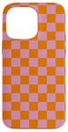 Coque pour iPhone 14 Pro Max Damier orange à carreaux