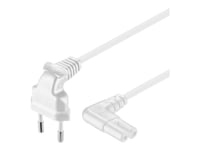 Goobay - Strømkabel - Europlug Vinklet Til Power Iec 60320 C7 Vinklet - 250 V - 2.5 A - 5 M - Hvit