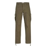 Jack & Jones Mens Cargo Combat Trousers - Olive - Size 36W/34L