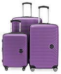 Hauptstadtkoffer Mitte - Lot de 3 Valises - Valise Bagage à Main 55 Cm, Valise Moyenne 68 Cm + Grande Valise de Voyage 77 Cm, Coque Rigide ABS, TSA, Aubergine