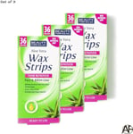 3 x Face and Bikini Hair Removal Waxing Strips Ready to use Wax Beauty Formulas