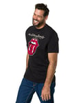 JP 1880 Men's Big & Tall Rolling Stones Fan Logo Tee Black XXXXXX-Large 716623 10-6XL