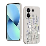 WOKEZ Coque pour Xiaomi Poco X6 avec Motif Floral, Ultra Mince Antichoc Silicone Liquide Cover pour Poco X6, Silicone Housse de Protection Intégrale Case-Blanc38