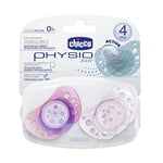 Chicco Sucette Physio Air Silicone Boîte Stérilisable X2 4M+ Rose