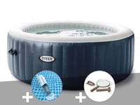 Kit spa gonflable Intex PureSpa Blue Navy rond Bulles 6 places + Kit d'entretien + Aspirateur