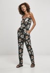 Urban Classics Blommig jumpsuit i viskos (black tropical,XXL)