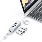 Satechi USB-C 2in1 Hub med Ethernet - Sølv