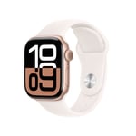 Apple Watch 10 Cell 42mm Aluminium Rosegull med Light Blush Sport Band - M/L