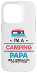 Coque pour iPhone 14 Pro Camping-car glacière Nature Lover Camping Papa Like Normal Papa