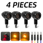 4 st Mini LED-blinkers med bärnstensfärgat varningsljus för motorcykel, 12 V, universell, för Harley Honda Suzuki fw 4PCS