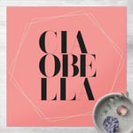 Tapis en vinyle - Ciao Bella In Hexagons Light Pink Backdrop - Carré 1:1 Dimension HxL: 40cm x 40cm
