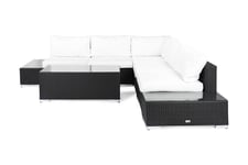 Loungegrupp Bahamas 5-sits 1 Bord - 2 Avslut Svart Loungeset & loungegrupp Vit,Svart Comfort Garden