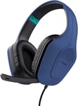 GXT 415B Zirox Casque Gaming Léger avec Transducteurs 50 mm pour PC, Xbox, PS4, PS5, Switch, Mobile, Audio Jack 3.5 mm, Câble de 2 m, Casque Gamer Filaire Over-Ear avec Micro - Bleu