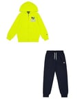 Champion Legacy Play With Graphics B (306913) - Ultra-light Soft Compact Powerblend Fleece Hooded Tuta sportiva, Multicolore Giallo Solfo/Blu Marino (ALO/NNY), 11-12 anni (L) Bambino FW24